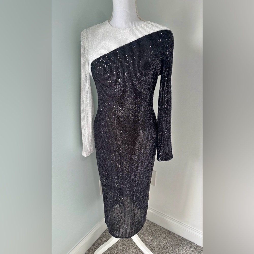 Black & White Sequin Dress